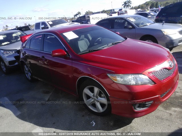 4T1BF3EK1AU042783 - 2010 TOYOTA CAMRY SE/LE/XLE RED photo 1