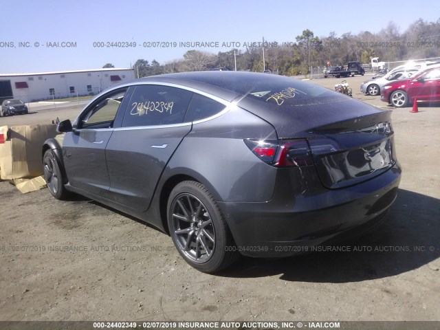 5YJ3E1EA6JF123875 - 2018 TESLA MODEL 3 GRAY photo 3