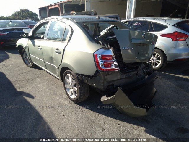 3N1AB61E67L685505 - 2007 NISSAN SENTRA 2.0/2.0S/2.0SL GREEN photo 3