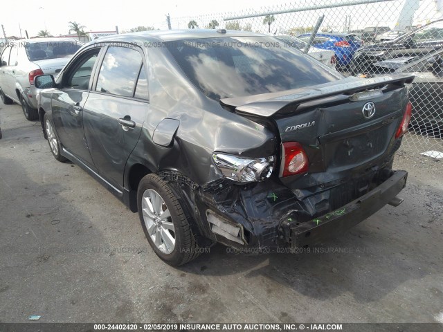 1NXBU4EE0AZ367026 - 2010 TOYOTA COROLLA S/LE/XLE GRAY photo 3