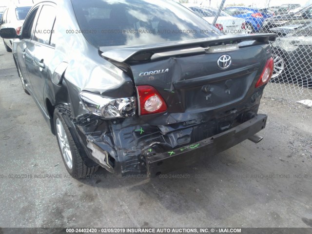 1NXBU4EE0AZ367026 - 2010 TOYOTA COROLLA S/LE/XLE GRAY photo 6