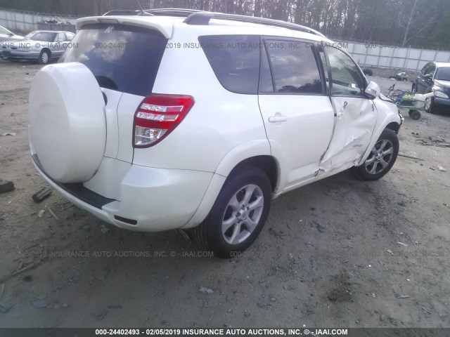 2T3YK4DV4BW009633 - 2011 TOYOTA RAV4 LIMITED WHITE photo 4