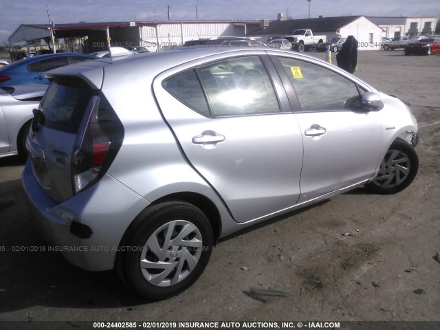 JTDKDTB33F1578280 - 2015 TOYOTA PRIUS C SILVER photo 4