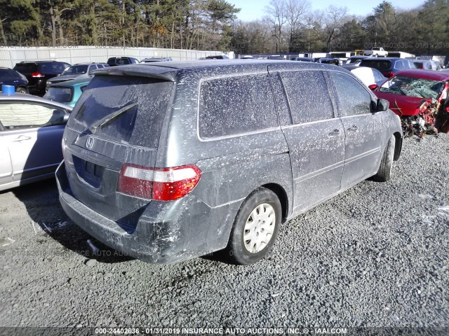 5FNRL38236B087103 - 2006 HONDA ODYSSEY LX GRAY photo 4