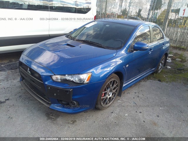 JA32W5FV9FU012932 - 2015 MITSUBISHI LANCER EVOLUTION MR BLUE photo 2