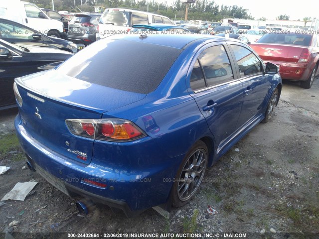 JA32W5FV9FU012932 - 2015 MITSUBISHI LANCER EVOLUTION MR BLUE photo 4