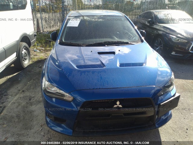 JA32W5FV9FU012932 - 2015 MITSUBISHI LANCER EVOLUTION MR BLUE photo 6