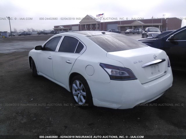 1N4AA5AP4DC827620 - 2013 NISSAN MAXIMA S/SV WHITE photo 3