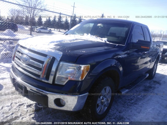 1FTPX14V39FA72889 - 2009 FORD F150 SUPER CAB BLUE photo 2