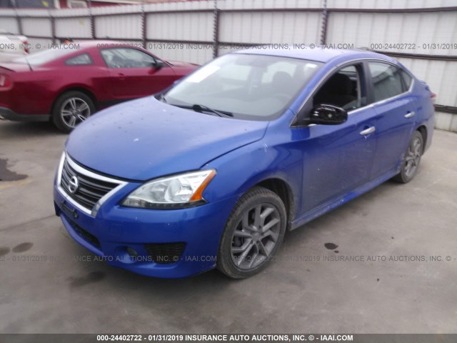 3N1AB7AP9DL656227 - 2013 NISSAN SENTRA BLUE photo 2