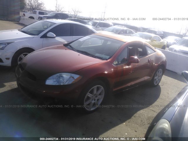 4A3AK34T66E037972 - 2006 MITSUBISHI ECLIPSE GT ORANGE photo 2