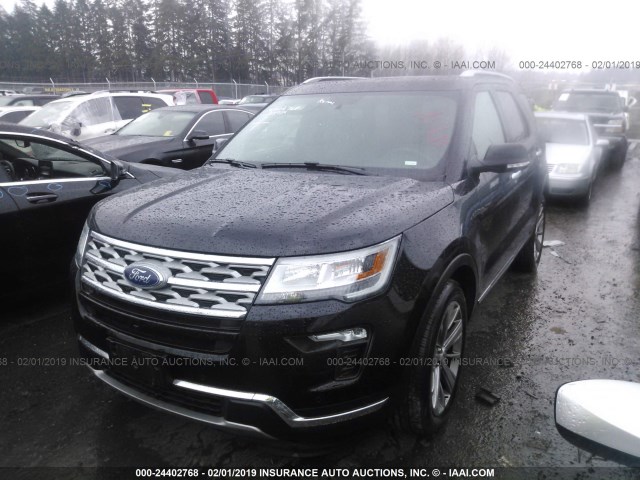 1FM5K8F81JGB66771 - 2018 FORD EXPLORER LIMITED BLACK photo 2