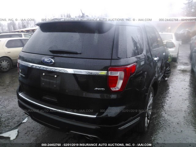 1FM5K8F81JGB66771 - 2018 FORD EXPLORER LIMITED BLACK photo 4