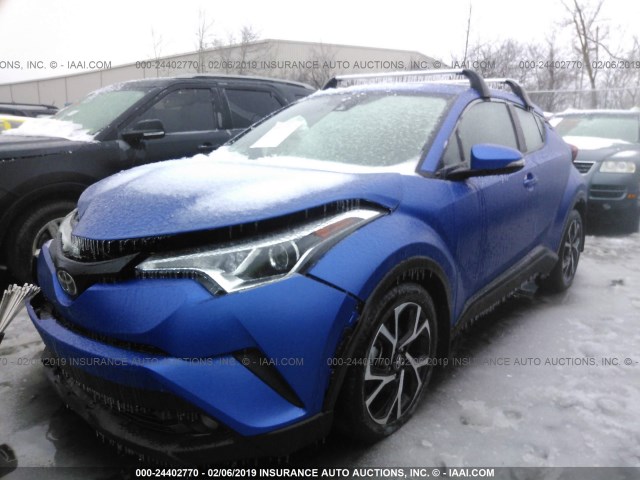 NMTKHMBX9JR018951 - 2018 TOYOTA C-HR XLE/XLE PREMIUM BLUE photo 2