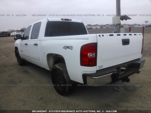 2GCFK135191128380 - 2009 CHEVROLET SILVERADO K1500 HYBRID WHITE photo 3