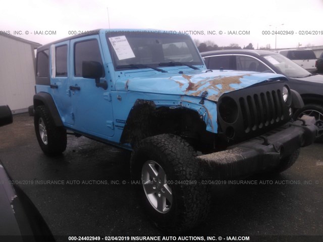 1C4BJWDGXHL588788 - 2017 JEEP WRANGLER UNLIMITE SPORT BLUE photo 1