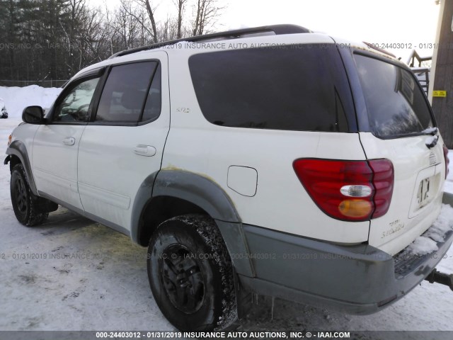 5TDBT44A63S158385 - 2003 TOYOTA SEQUOIA SR5 WHITE photo 3