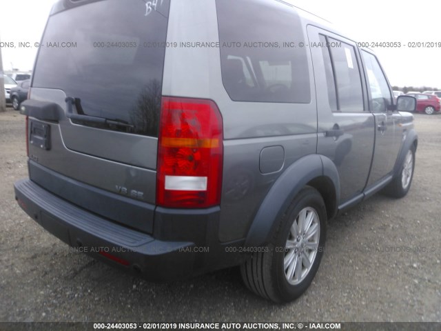 SALAE25418A448498 - 2008 LAND ROVER LR3 GRAY photo 4