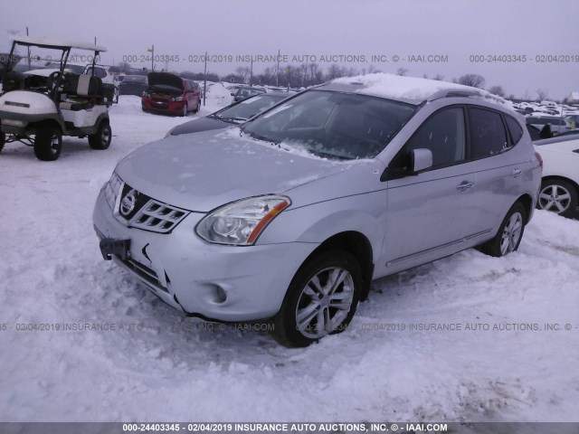 JN8AS5MV2CW704627 - 2012 NISSAN ROGUE S/SV SILVER photo 2