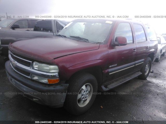 1GNEK13T61R136312 - 2001 CHEVROLET TAHOE K1500 RED photo 2