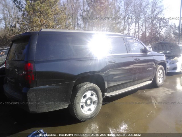 1GNSKJKC9FR572194 - 2015 CHEVROLET SUBURBAN K1500 LT BLACK photo 4