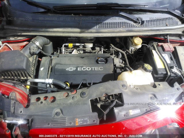 1G1JA5SHXE4142463 - 2014 CHEVROLET SONIC LS წითელი ფოტო 10