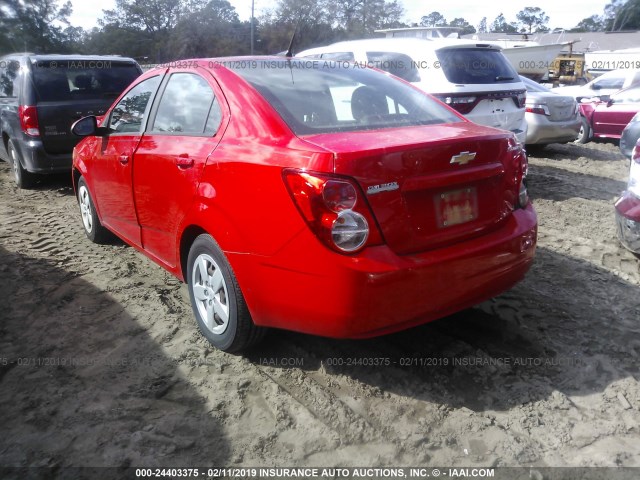 1G1JA5SHXE4142463 - 2014 CHEVROLET SONIC LS წითელი ფოტო 3