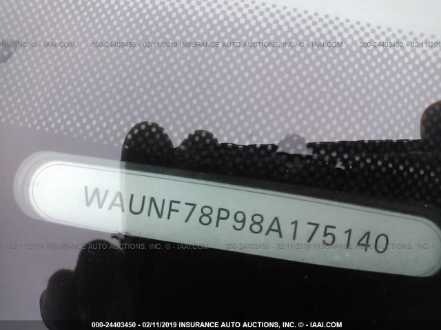 WAUNF78P98A175140 - 2008 AUDI A3 2.0 PREMIUM BLACK photo 9