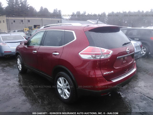 5N1AT2MV7FC809950 - 2015 NISSAN ROGUE S/SL/SV RED photo 3