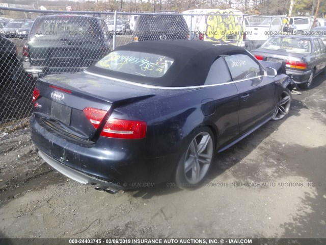 WAUCGAFH6BN002284 - 2011 AUDI S5 PREMIUM PLUS Dark Blue photo 4