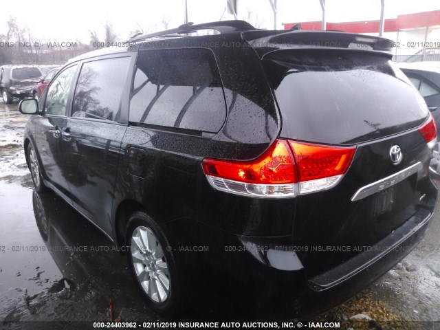 5TDYK3DC3BS082714 - 2011 TOYOTA SIENNA XLE/LIMITED BLACK photo 3