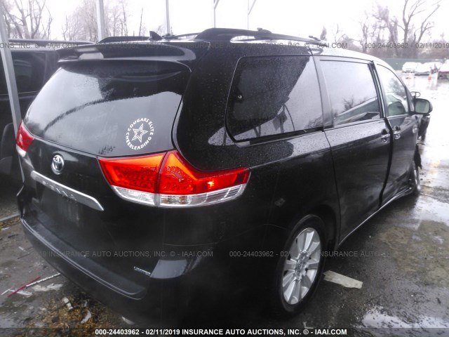 5TDYK3DC3BS082714 - 2011 TOYOTA SIENNA XLE/LIMITED BLACK photo 4