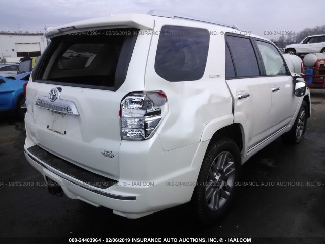 JTEBU5JRXA5006136 - 2010 TOYOTA 4RUNNER SR5/LIMITED/TRAIL WHITE photo 4