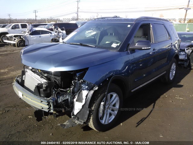 1FM5K8D83JGC11177 - 2018 FORD EXPLORER XLT BLUE photo 2