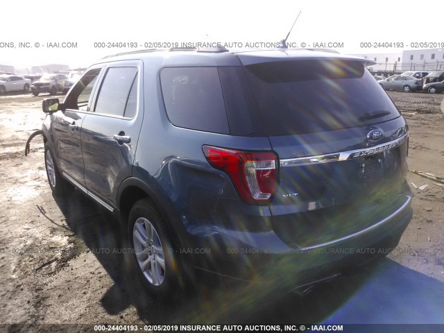 1FM5K8D83JGC11177 - 2018 FORD EXPLORER XLT BLUE photo 3