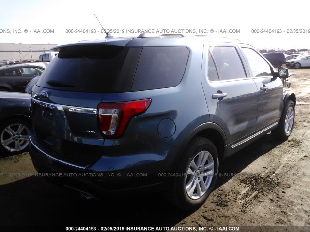 1FM5K8D83JGC11177 - 2018 FORD EXPLORER XLT BLUE photo 4