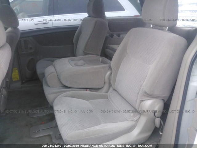 5TDZA23C46S500576 - 2006 TOYOTA SIENNA CE/LE WHITE photo 8