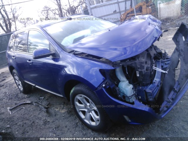 2FMDK4JC8DBB55052 - 2013 FORD EDGE SEL BLUE photo 1