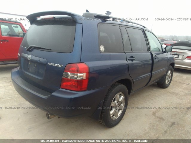 JTEDP21A950082992 - 2005 TOYOTA HIGHLANDER LIMITED BLUE photo 4