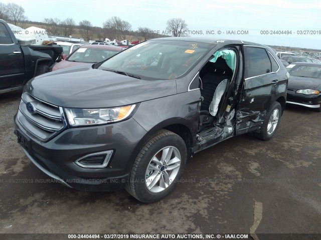 2FMPK4J88HBC63993 - 2017 FORD EDGE SEL GRAY photo 2