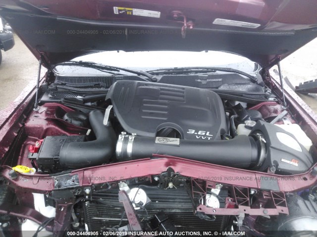 2C3CDZAG3HH601528 - 2017 DODGE CHALLENGER SXT MAROON photo 10