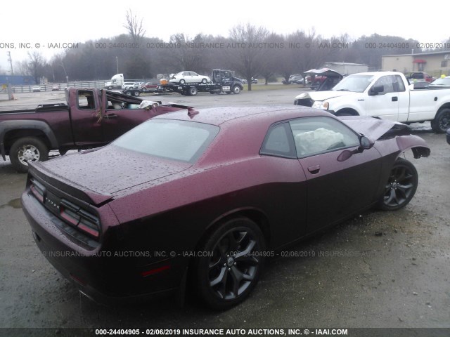 2C3CDZAG3HH601528 - 2017 DODGE CHALLENGER SXT MAROON photo 4