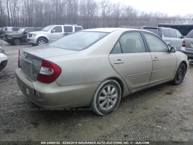 4T1BF30K13U057150 - 2003 TOYOTA CAMRY LE/XLE/SE GOLD photo 4