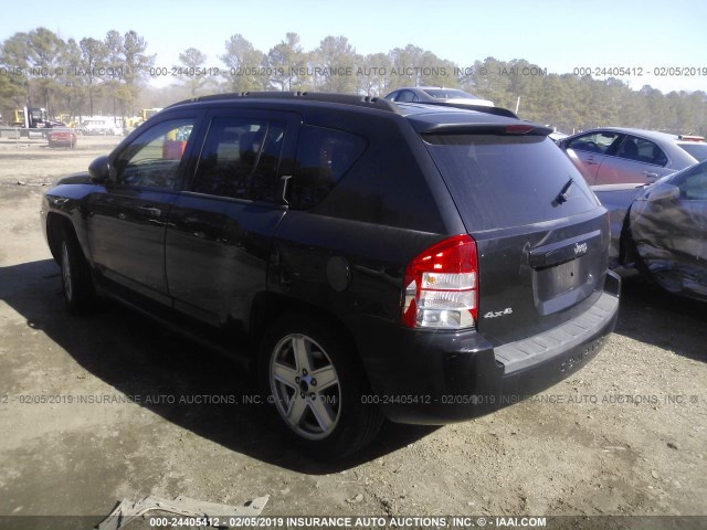 1J8FF47W37D584304 - 2007 JEEP COMPASS BLACK photo 3