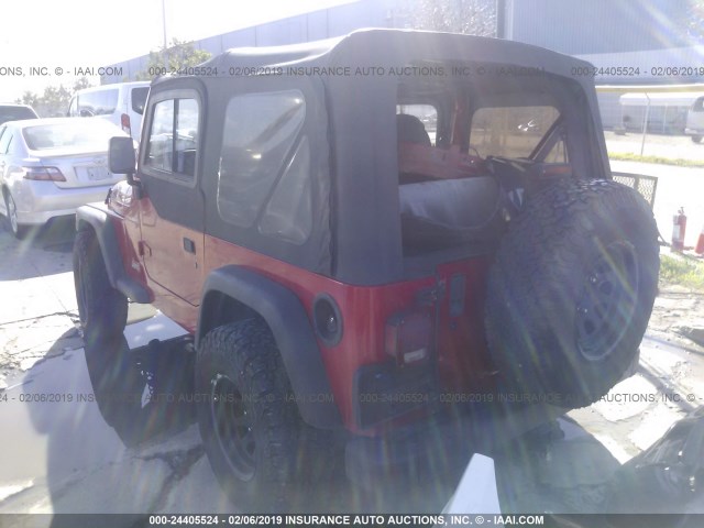 1J4FY29P2WP778552 - 1998 JEEP WRANGLER / TJ SE RED photo 3