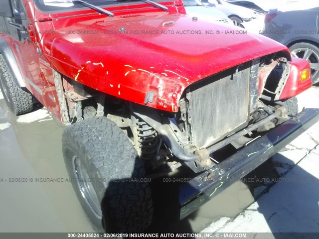 1J4FY29P2WP778552 - 1998 JEEP WRANGLER / TJ SE RED photo 6