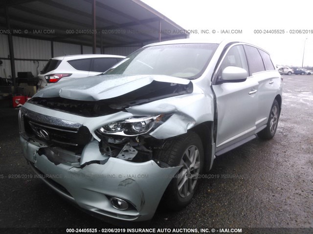 5N1AL0MN3DC349509 - 2013 INFINITI JX35 GREEN photo 2