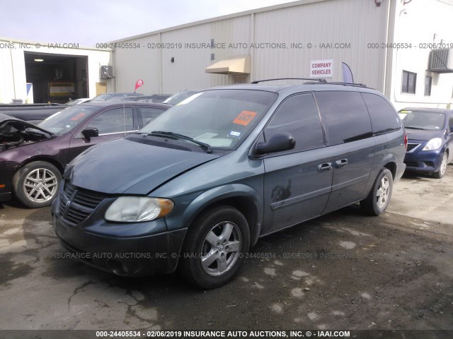 2D8GP44L96R766928 - 2006 DODGE GRAND CARAVAN SXT BLUE photo 2