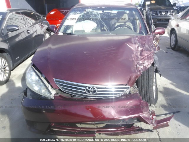 4T1BF30K26U111270 - 2006 TOYOTA CAMRY LE/XLE/SE BURGUNDY photo 6