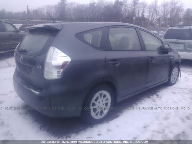 JTDZN3EU2EJ010651 - 2014 TOYOTA PRIUS V GRAY photo 4